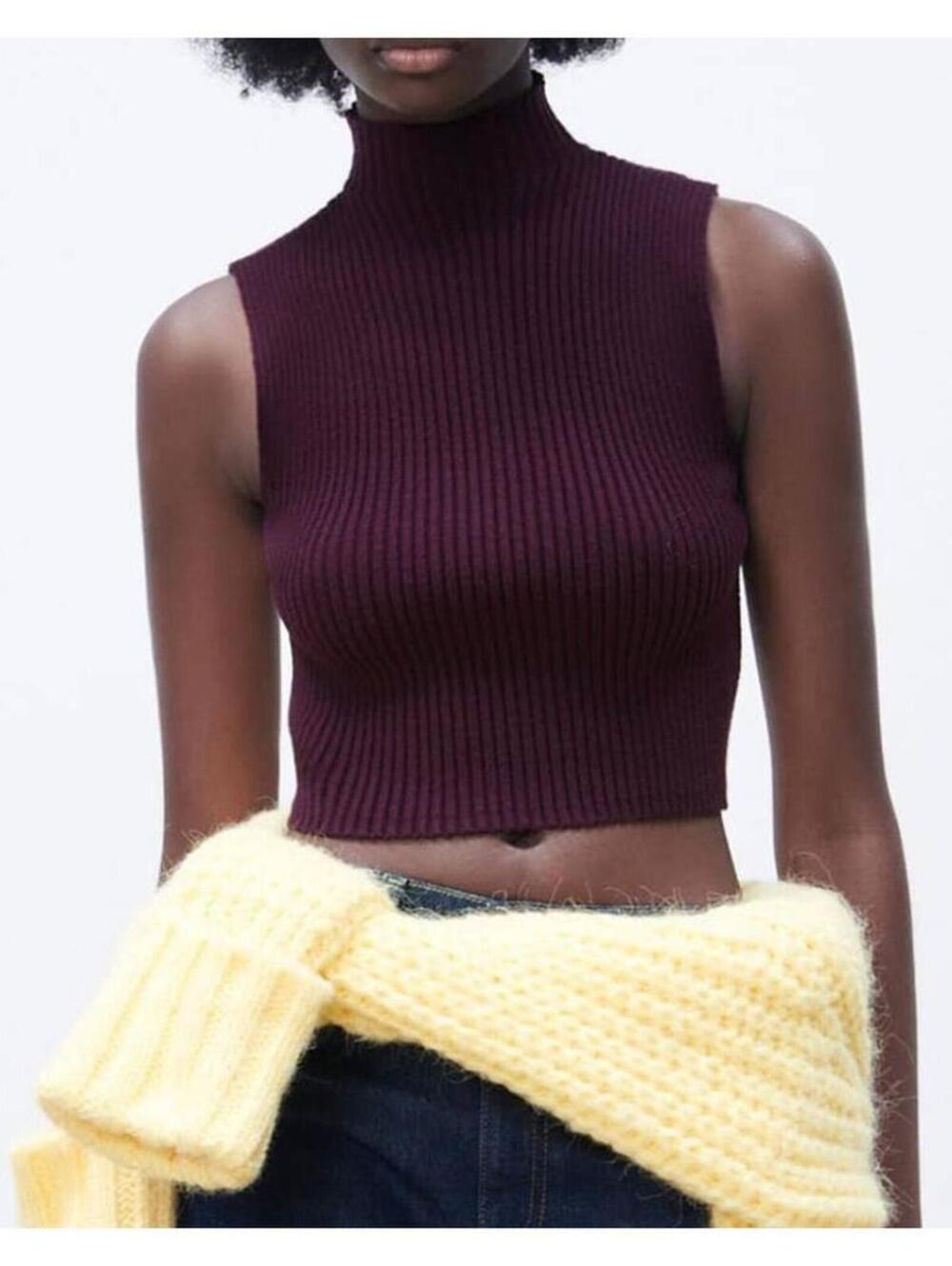 JULY SALE ZARA Ultra Soft Ribbed Knit Top (L)